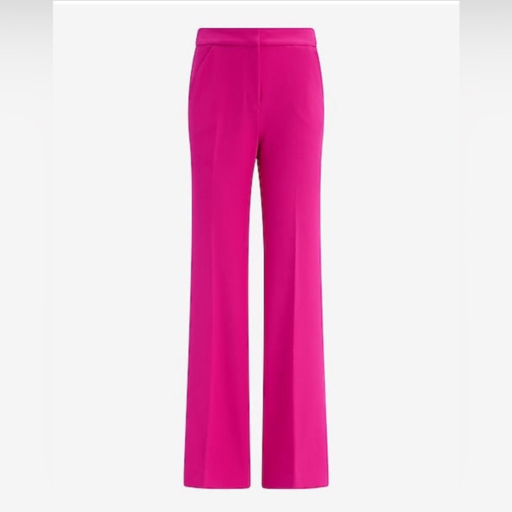 NWT Express Editor Studio Stretch Twill High Waisted Flare Trouser - Picture 4 of 6